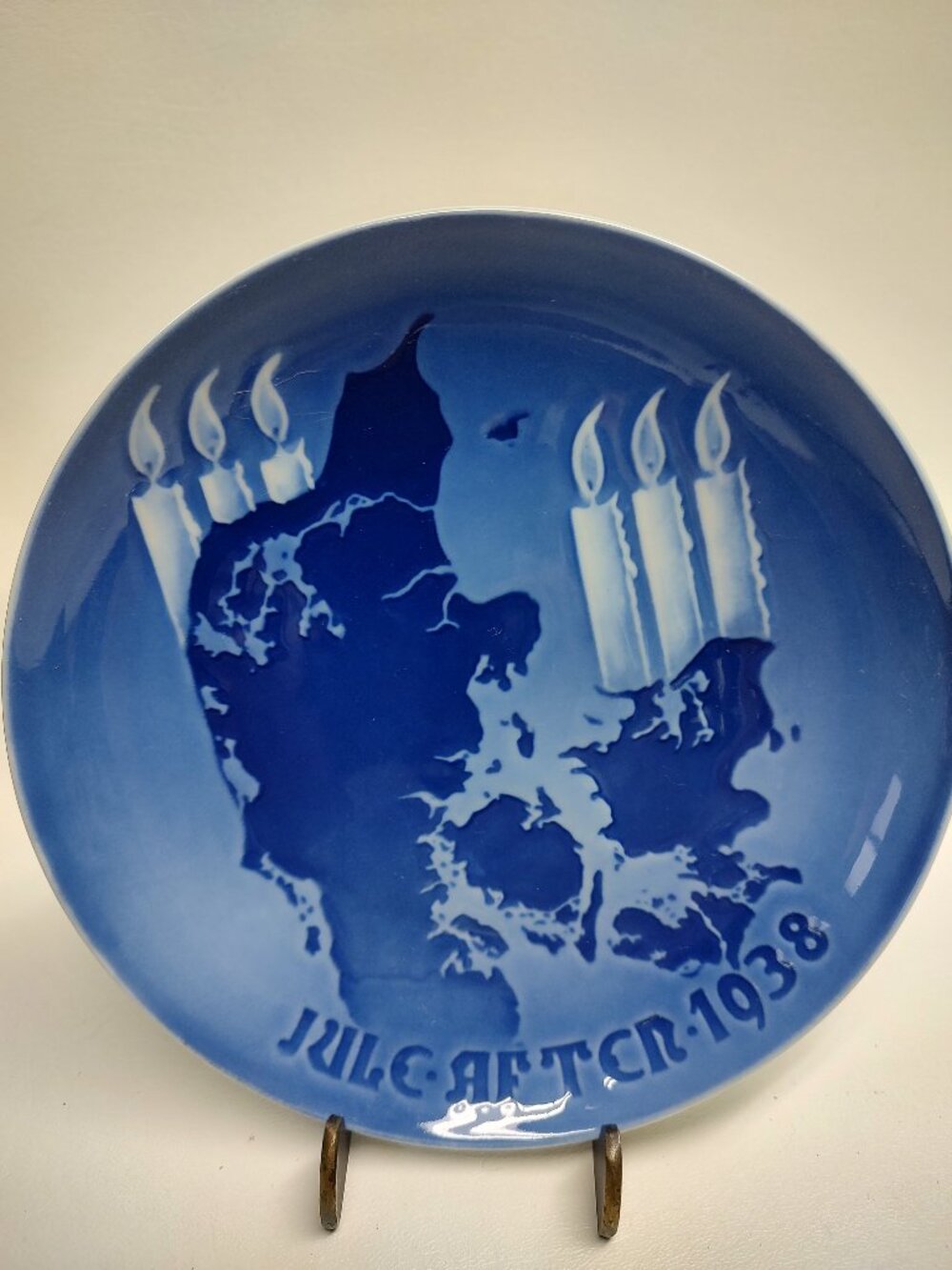 Vintage 1938 Bing & Grondahl Blue Plate Candles Denmark 7" B &G Danmark
